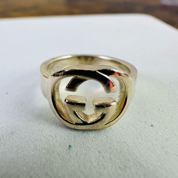 Gucci Interlocking G Sterling Silver 925 Ring Size 5 - Picture 1 of 11